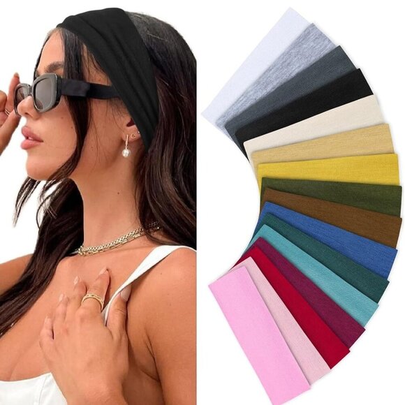Headbands for Women - Elastic Fabric Sweat Headbands for Yoga, Running, Sports - - Picture 1 of 7